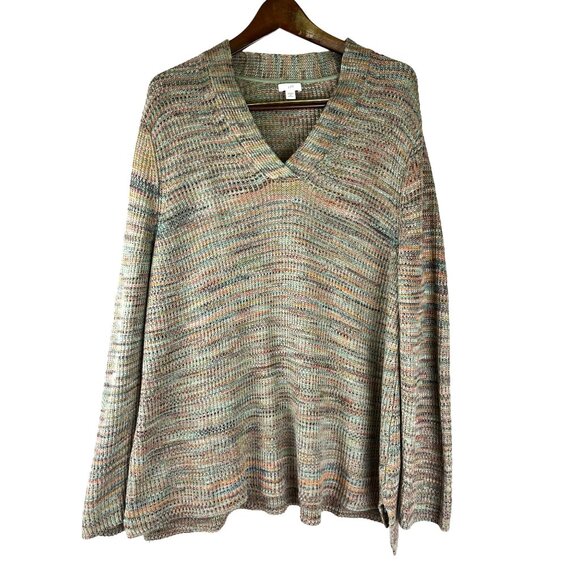 J. Jill Sweater Multicolor Knit V-Neck Long Sleeve Pullover , Women's Size 2X - Picture 7 of 10